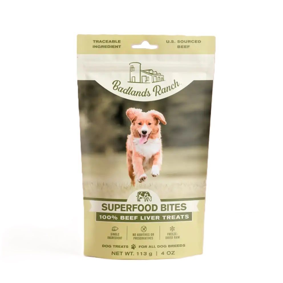 Badlands Ranch Superfood Bites 100% Beef Liver Dog Treats, 4-Oz