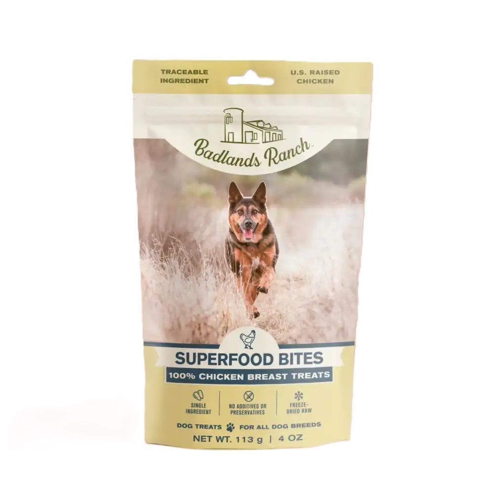 Badlands Ranch Superfood Bites 100% Chicken Breast Dog Treats, 4-Oz