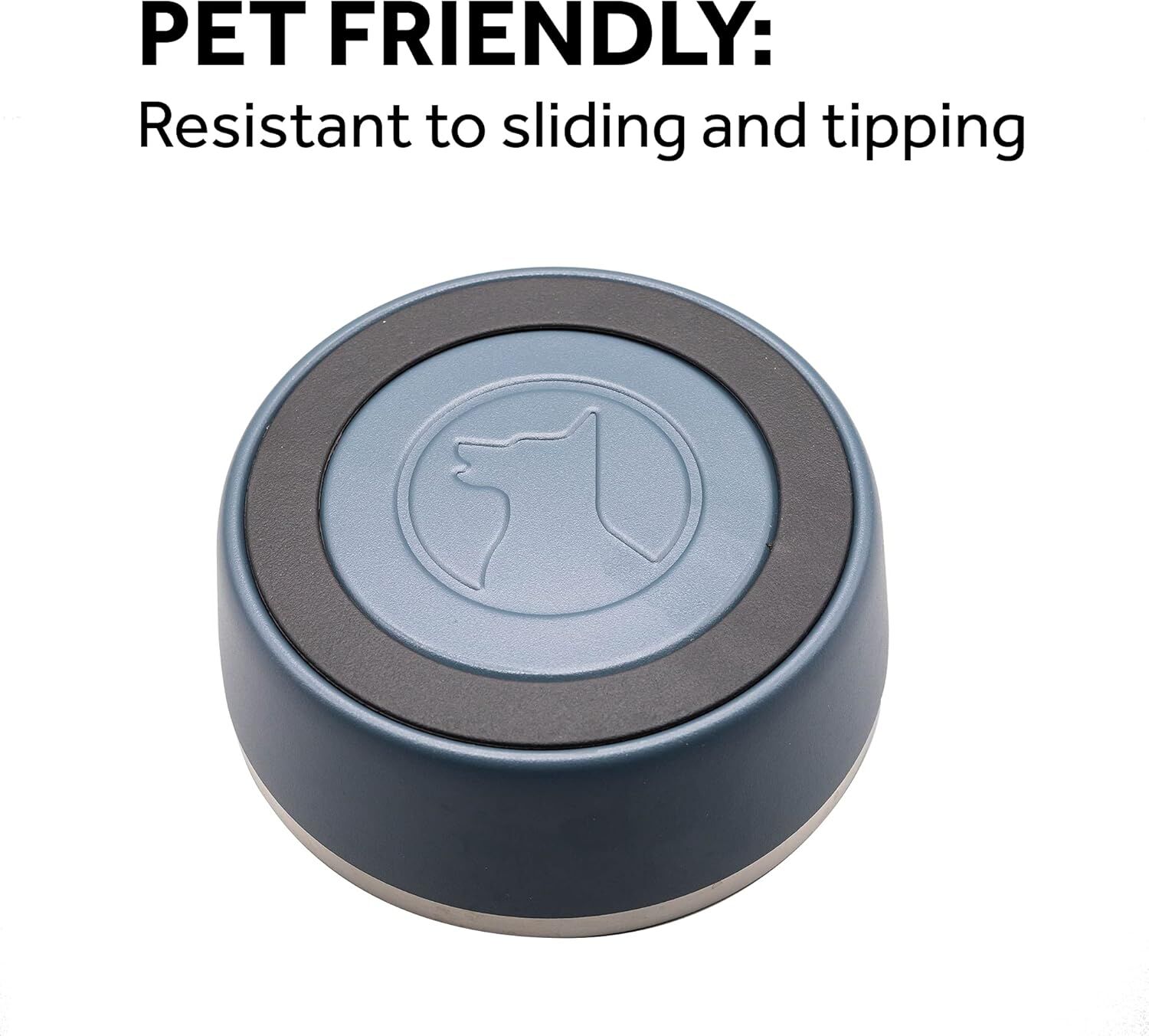 Lucky Dog Indulge 8 Black Double Wall Stainless Steel Dog Bowl, 64-Oz