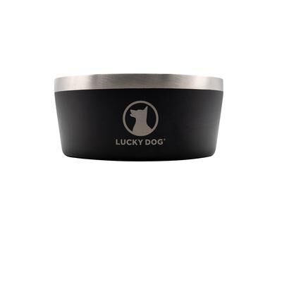 Lucky Dog Indulge XL Stainless Steel Arcadia Black Dog Bowl, 100-Oz