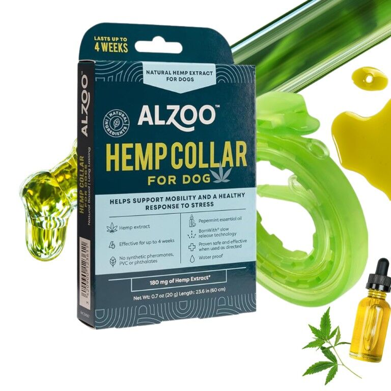 ALZOO Plant-Based Hemp Premium (Mobility + Calming) Collar For Dogs