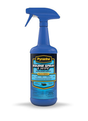 Pyranha Water Based Equine Spray & Wipe Fly Repellent- 32 oz