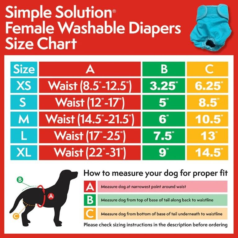 Simple Solution Washable Female Dog Diaper Small