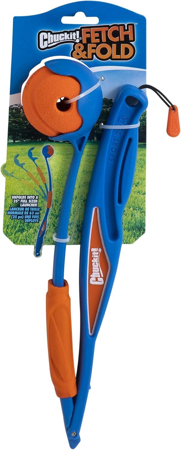 Chuckit! Fetch & Fold Mini 18M Dog Ball Launcher with Ball, 18-In