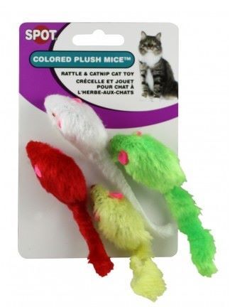 SPOT Plush Mice Cat Toy Assortment, 4-Pk