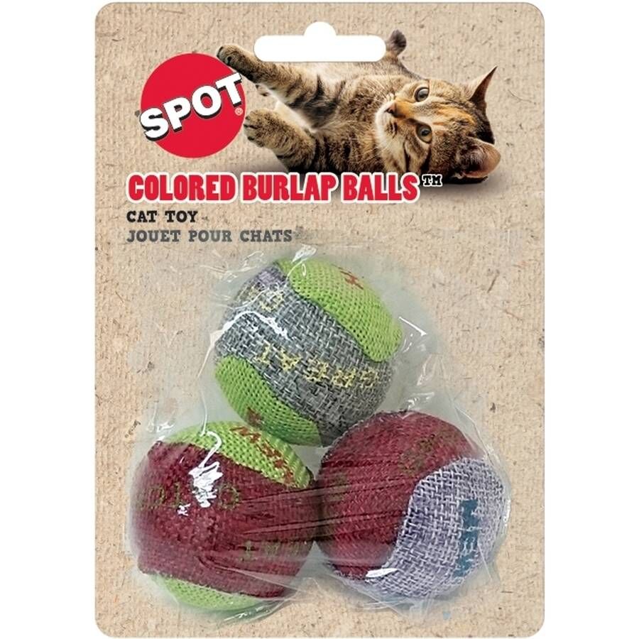 Ethical Pet Burlap Balls Cat Toys, 3-Pk