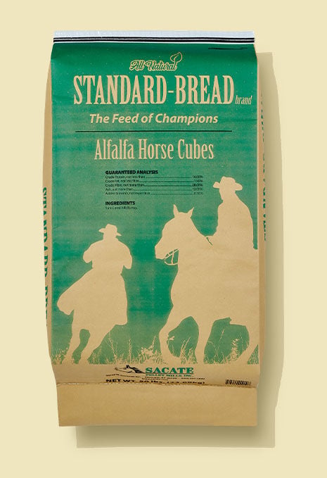 Sacate Pellet Mills Standard-Bread Alfalfa Horse Cubes, 50 lb.