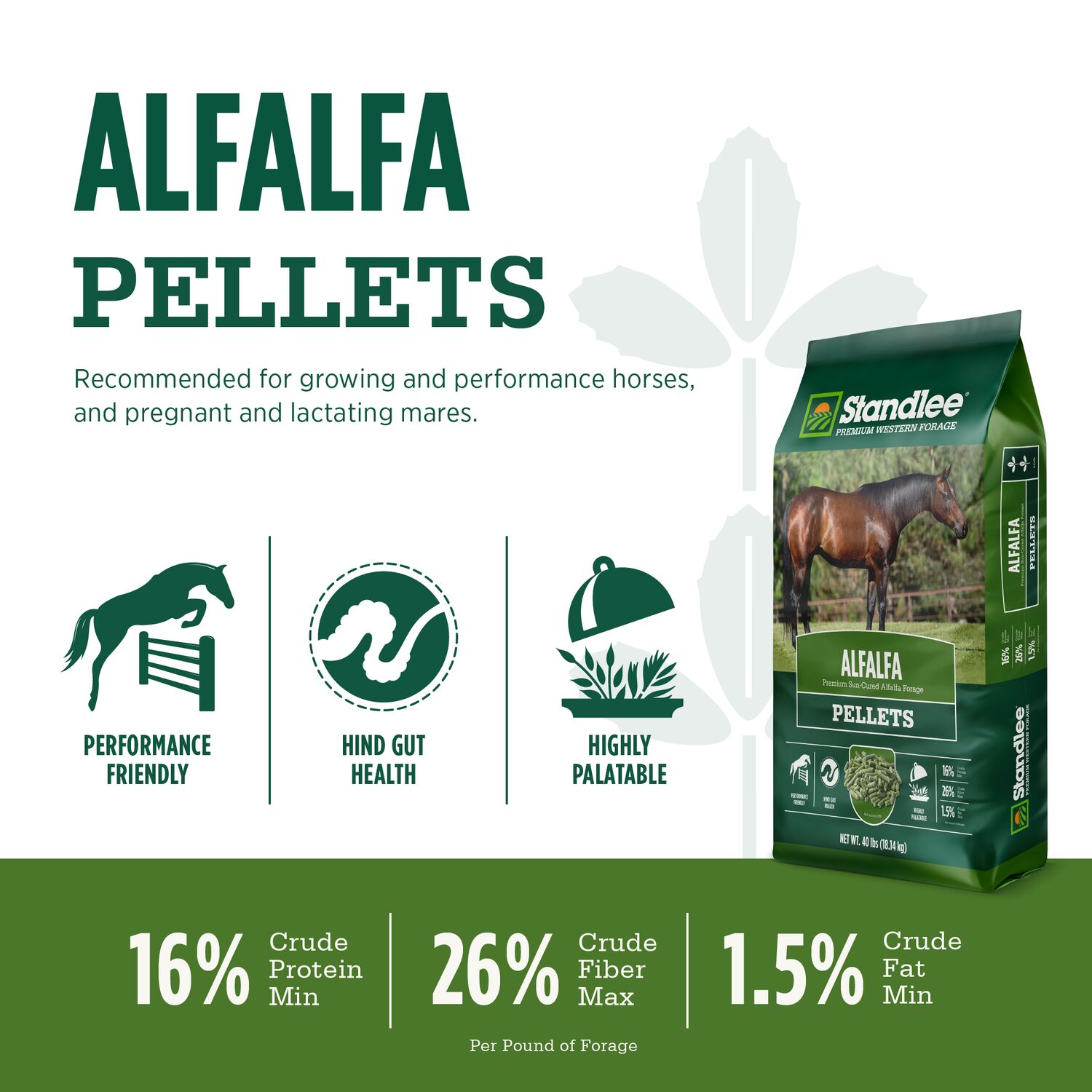 Standlee Premium Western Forage Alfalfa Hay Pellets, 40-Lb