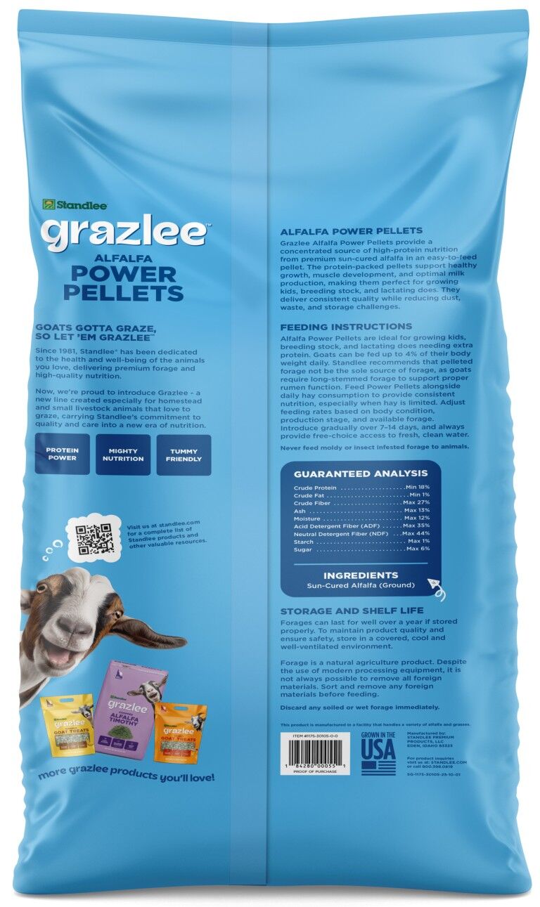 Standlee Grazlee Power Pellets for Goats, 40-Lb