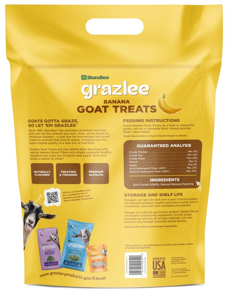 Standlee Banana Forage-Based Goat Treats, 3-Lb