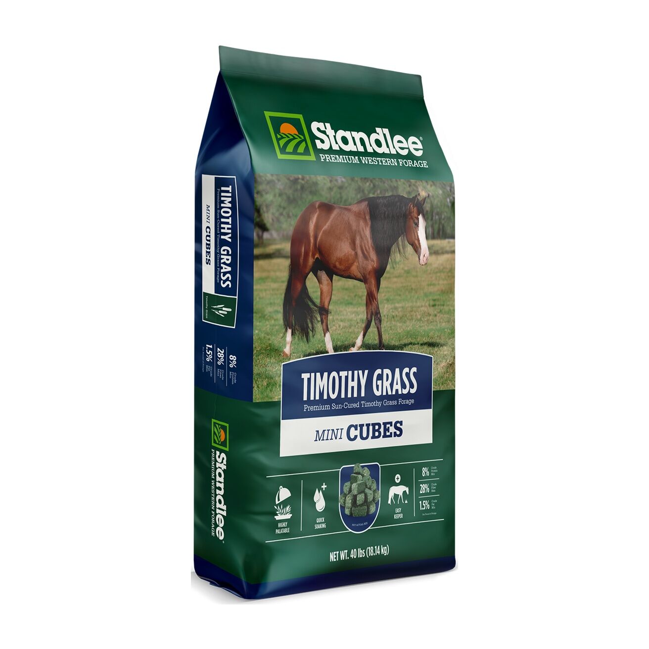 Standlee Premium Western Forage Timothy Grass Hay Mini Cubes, 40-Lb