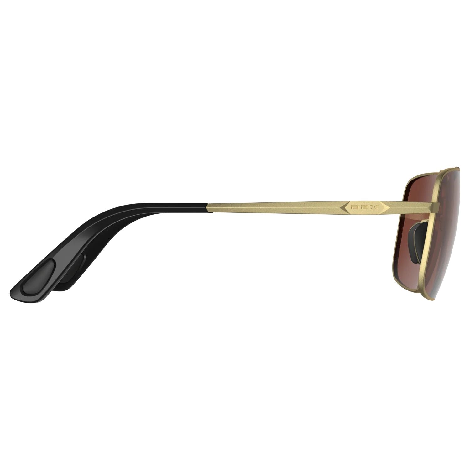 BEX Porter Full-Metal Aviator Matte Gold/Brown Sunglasses