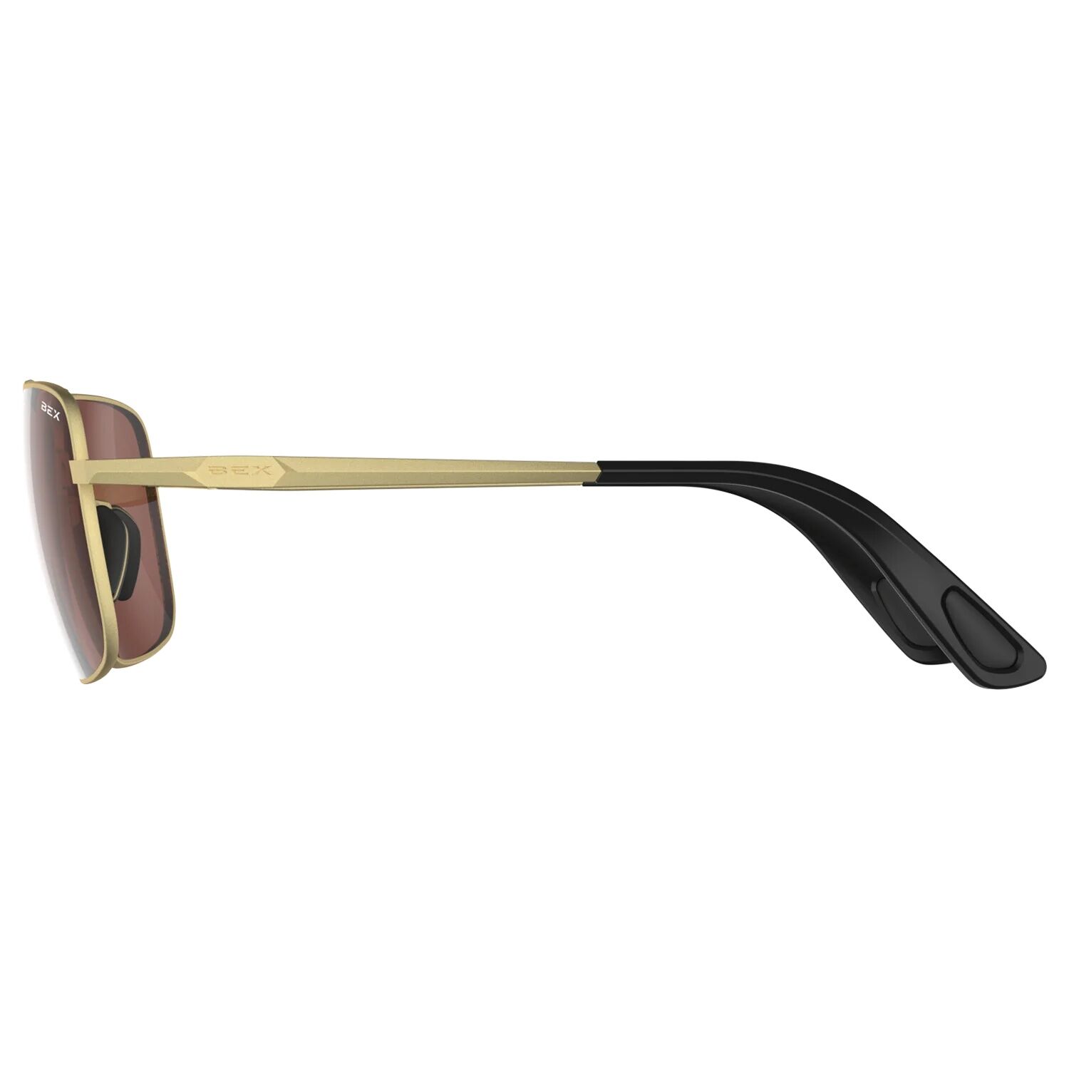 BEX Porter Full-Metal Aviator Matte Gold/Brown Sunglasses