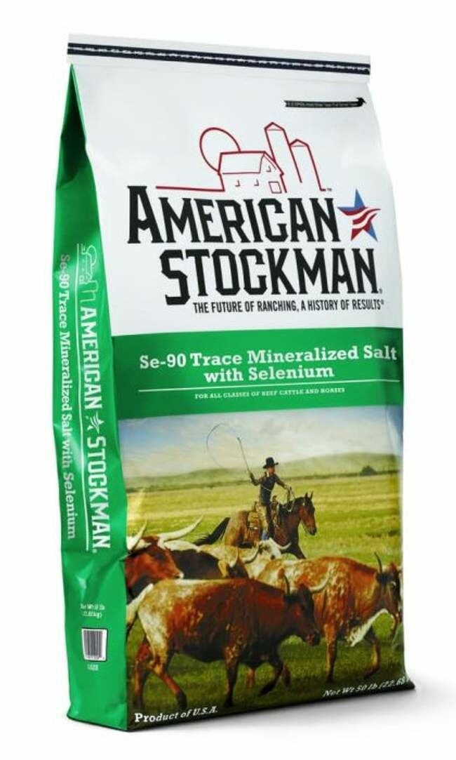 American Stockman SE-90 Trace Mineralized Salt with Selenium - 50 lbs