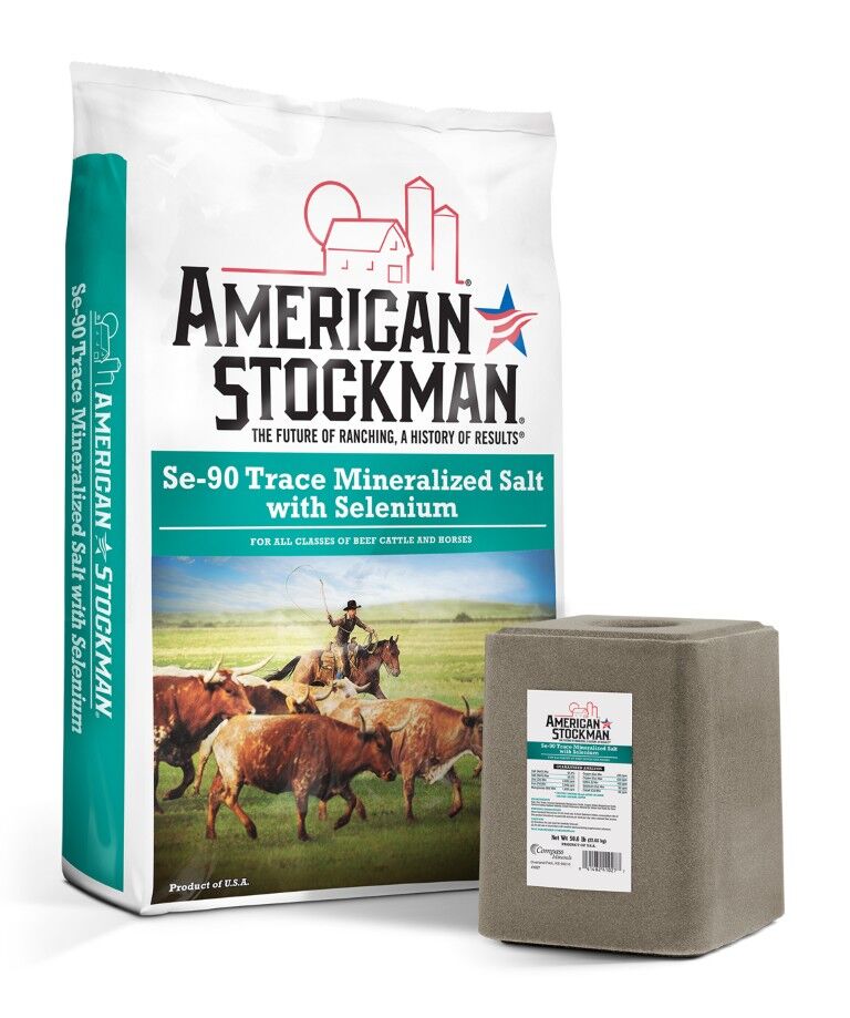 American Stockman SE-90 Trace Mineralized Salt With Selenium Bag, 50-Lb