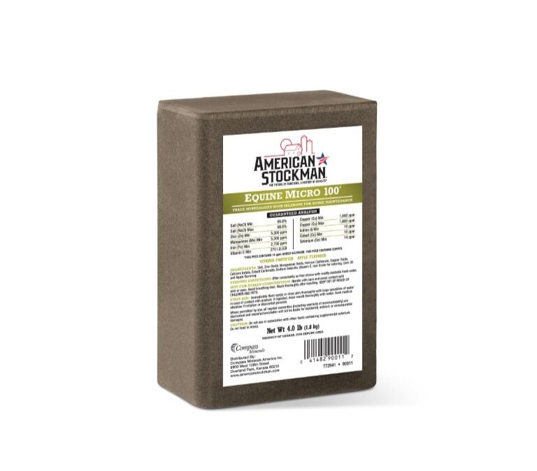 American Stockman Equine Micro 100 Salt Block, 4-Lb