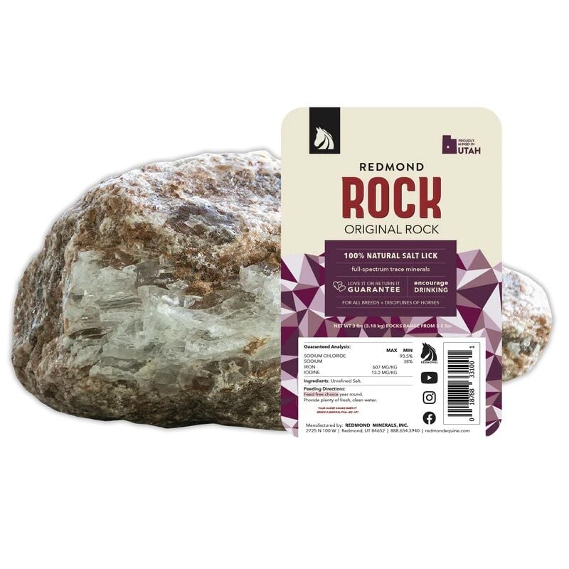 Redmond Rock Mined Horse Salt Lick, 3-Lb