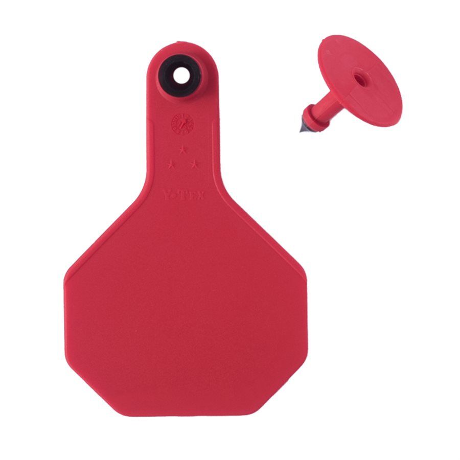 Y-Tex Red All American 3 Star Combo Blank Tags With Button