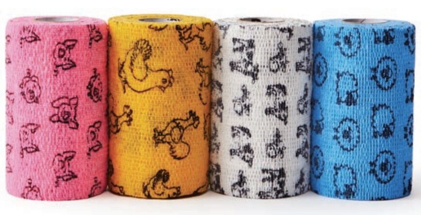 Andover Powerflex Equine Flexible Cohesive Bandage Farm Print, 4-In x 5-Yd