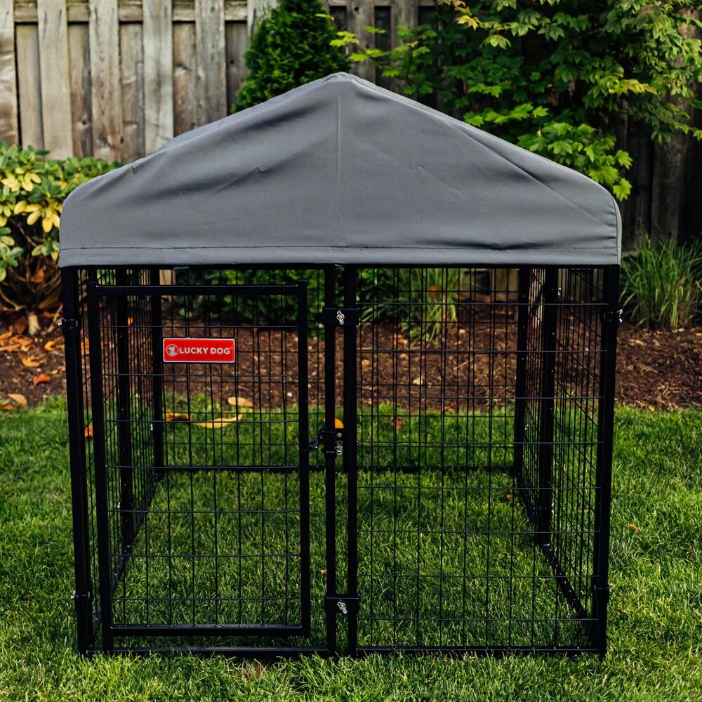 Lucky Dog Stay Series Steel Grey Studio Jr. Kennel, 4 ft. x 4 ft. x 4.3 ft.