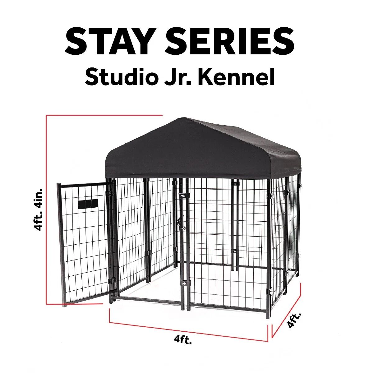 Lucky Dog Stay Series Steel Grey Studio Jr. Kennel, 4 ft. x 4 ft. x 4.3 ft.