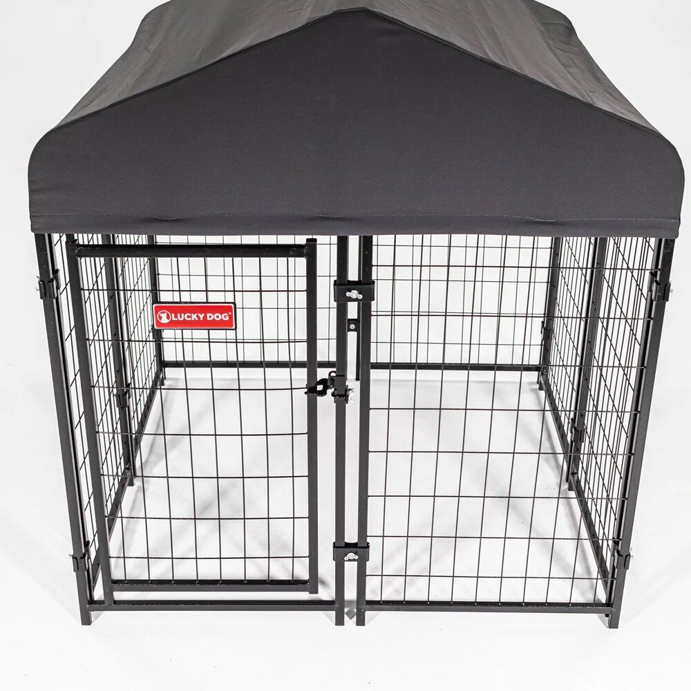 Lucky Dog Stay Series Steel Grey Studio Jr. Kennel, 4 ft. x 4 ft. x 4.3 ft.