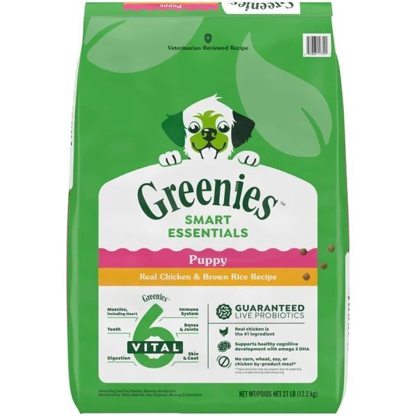 Greenies Smart Essentials Puppy High Protein Real Chicken & Brown Rice Dog Food, 27-Lb