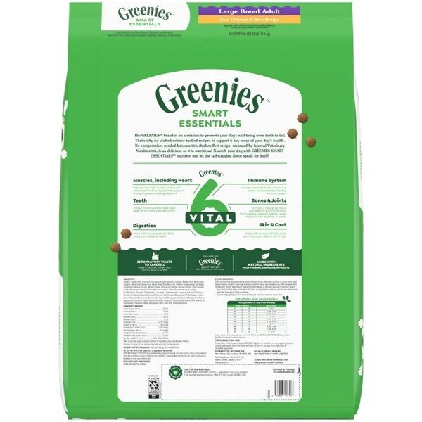 Greenies Smart Essentials Adult Large Breed Protein Real Chicken & Rice Dog Food, 30-Lb
