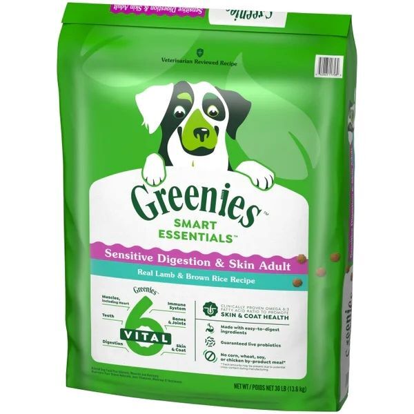 Greenies Smart Essentials Sensitive Digestion & Skin Real Lamb & Brown Rice Dog Food, 30-Lb