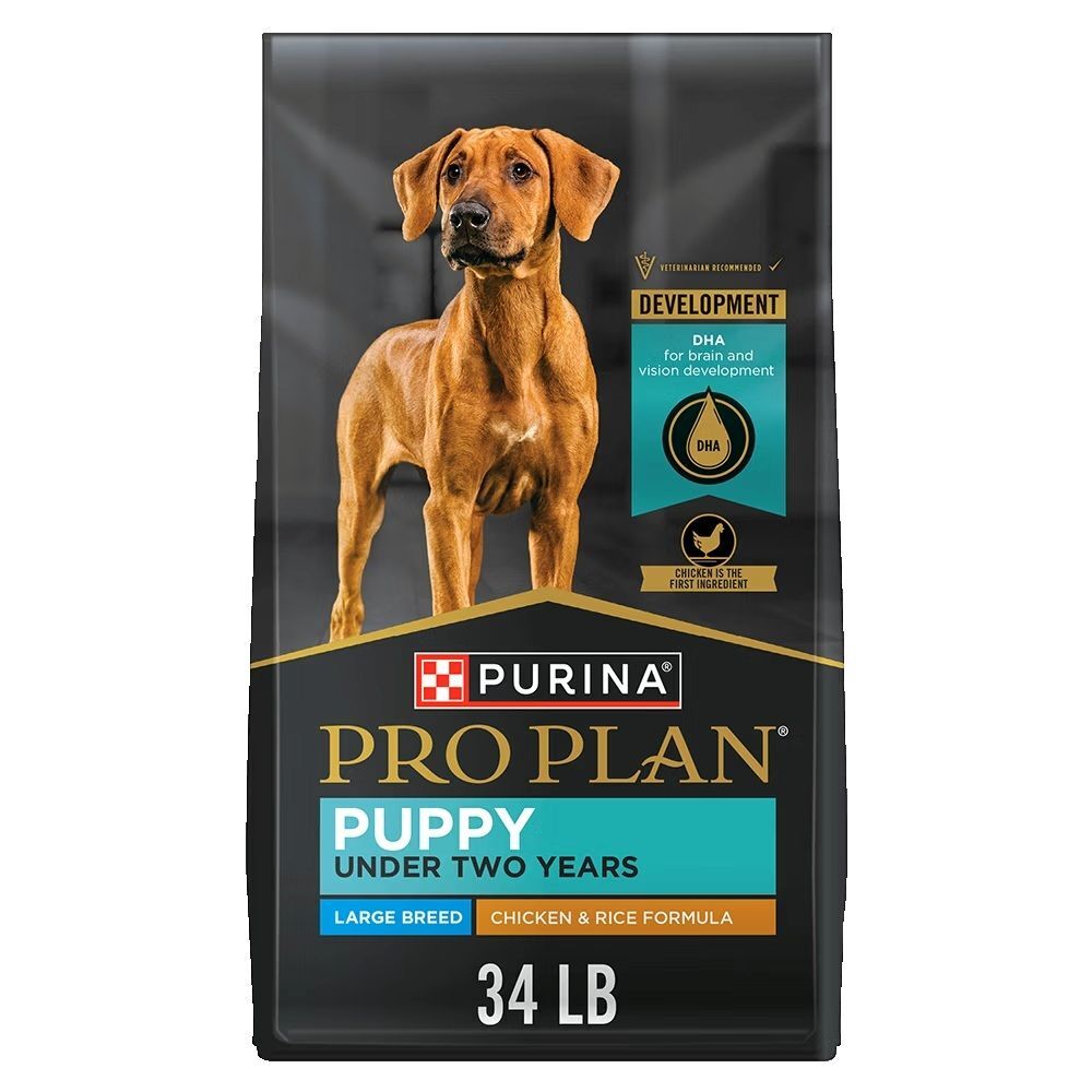 Purina Pro Plan Puppy Large Breed Chicken & Rice Formula Dry Dog Food, 34-Lb