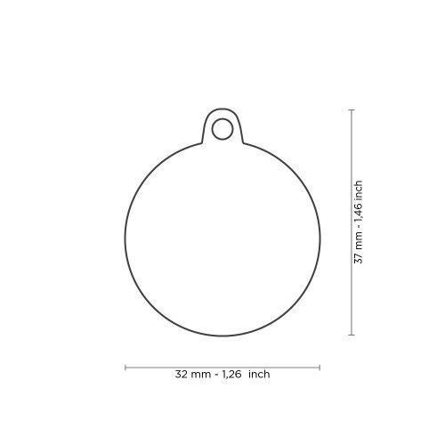 MyFamily Classic Big Red Circle with Bone ID Tag