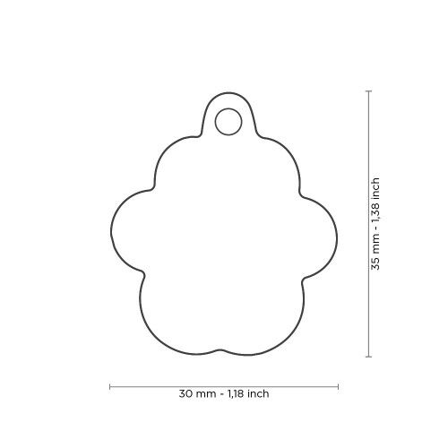 MyFamily Shine Big Pink Glitter Paw ID Tag