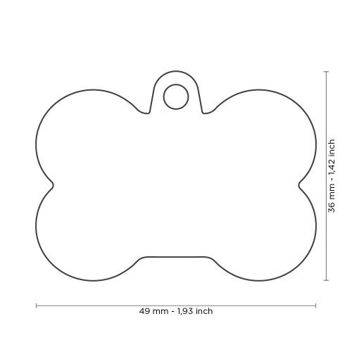 MyFamily Hushtag XL Blue Aluminum Bone ID Tag with Rubber