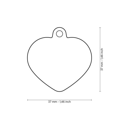 MyFamily Hushtag Purple Aluminum Heart ID Tag with Rubber