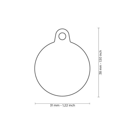 MyFamily Hushtag Black Aluminum Circle ID Tag with Rubber