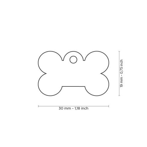 MyFamily Basic Small Bone ID Tag in Chrome-Plated Brass