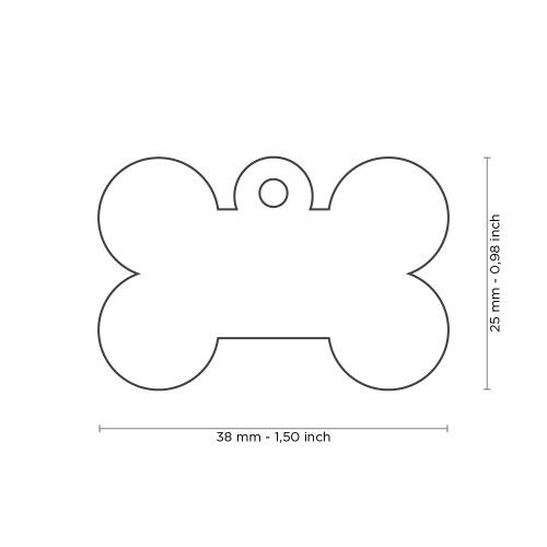 MyFamily Basic Big Aluminum Pink Bone ID Tag