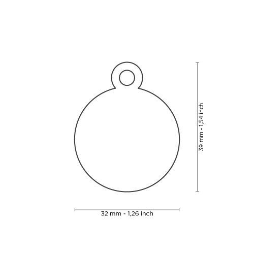MyFamily Basic Big Circle ID Tag in Chrome-Plated Brass