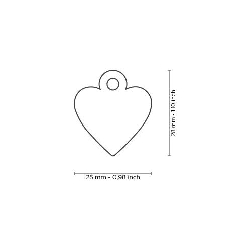 MyFamily Basic Small Heart ID Tag in Chrome-Plated Brass