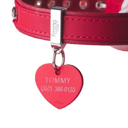 MyFamily Basic Big Aluminum Red Heart ID Tag