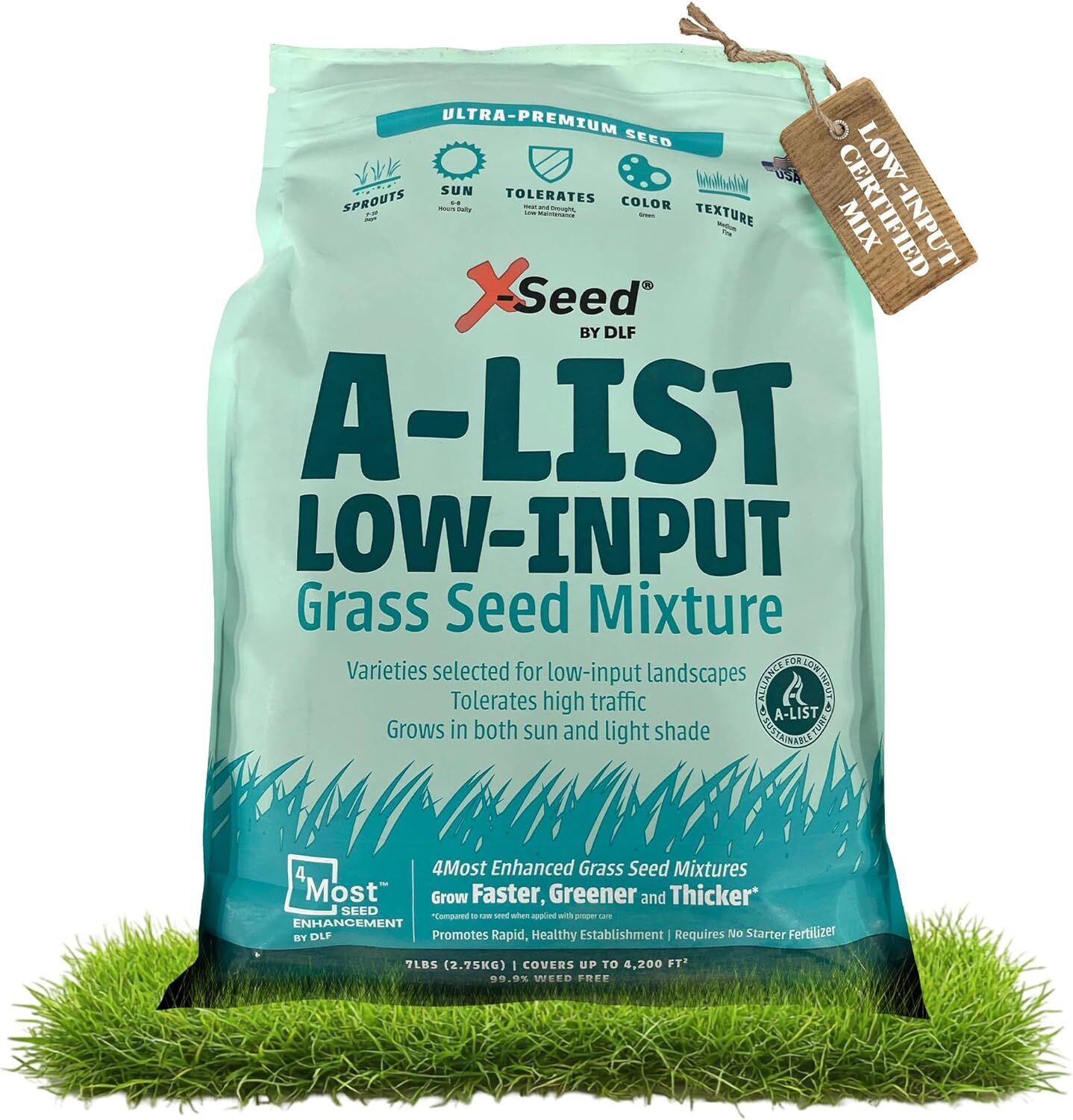 X-Seed A-List Low-Input Ultra-Premium Grass Seed Mixture, 7 lb.