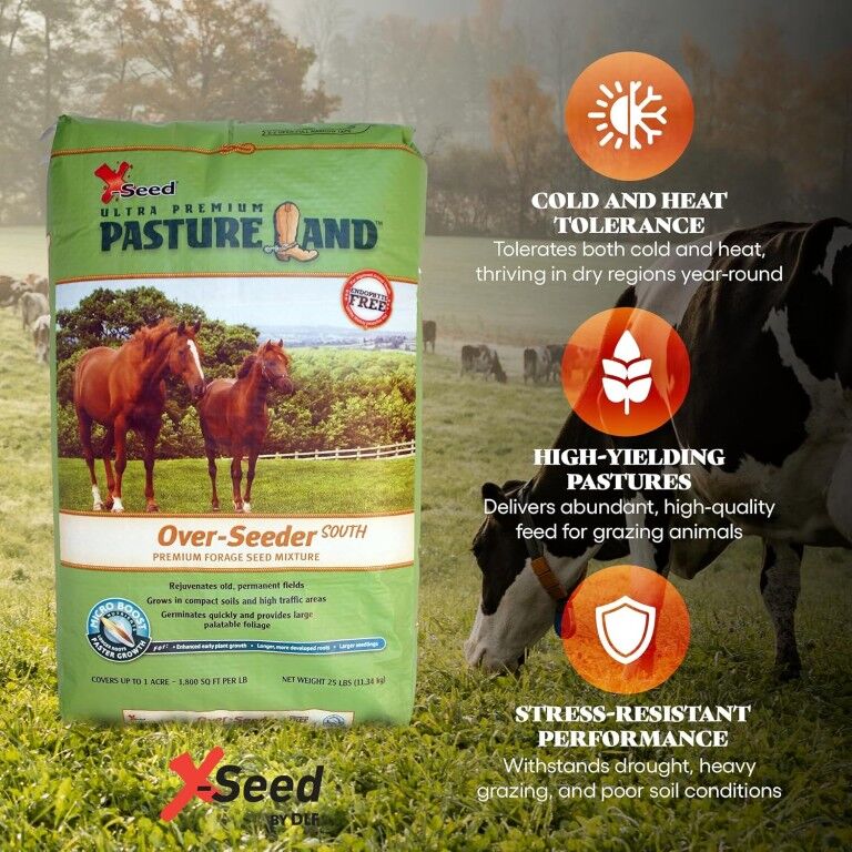 X-Seed Pastureland Over-Seeder South Premium Forage Seed Mix, 50-Lb
