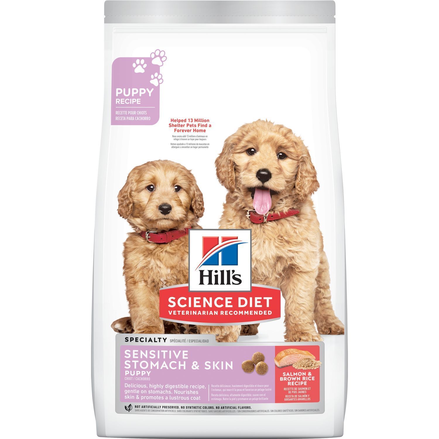 Hill's Science Diet Puppy Sensitive Stomach & Skin Salmon & Brown Rice Recipe Dog Food, 4-Lb