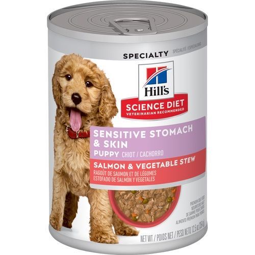Hill's Science Diet Puppy Sensitive Stomach & Skin Salmon & Vegetable Stew, 12.5-Oz