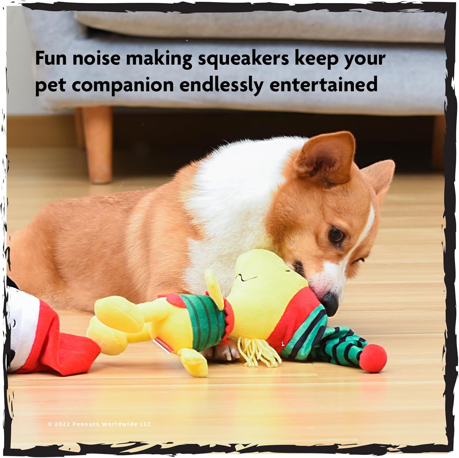 Peanuts For Pets Holiday Snoopy & Woodstock Plush Dog Toys, 12-In