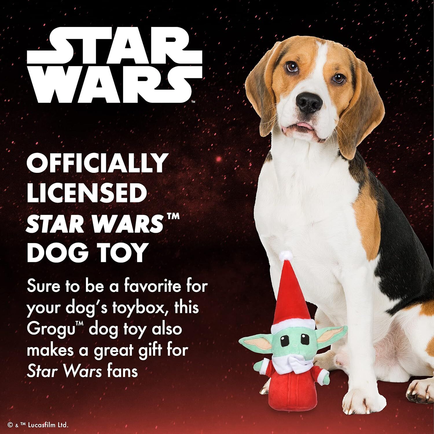 Disney Star Wars For Pets Holiday Grogu Plush Dog Toy, 6-In