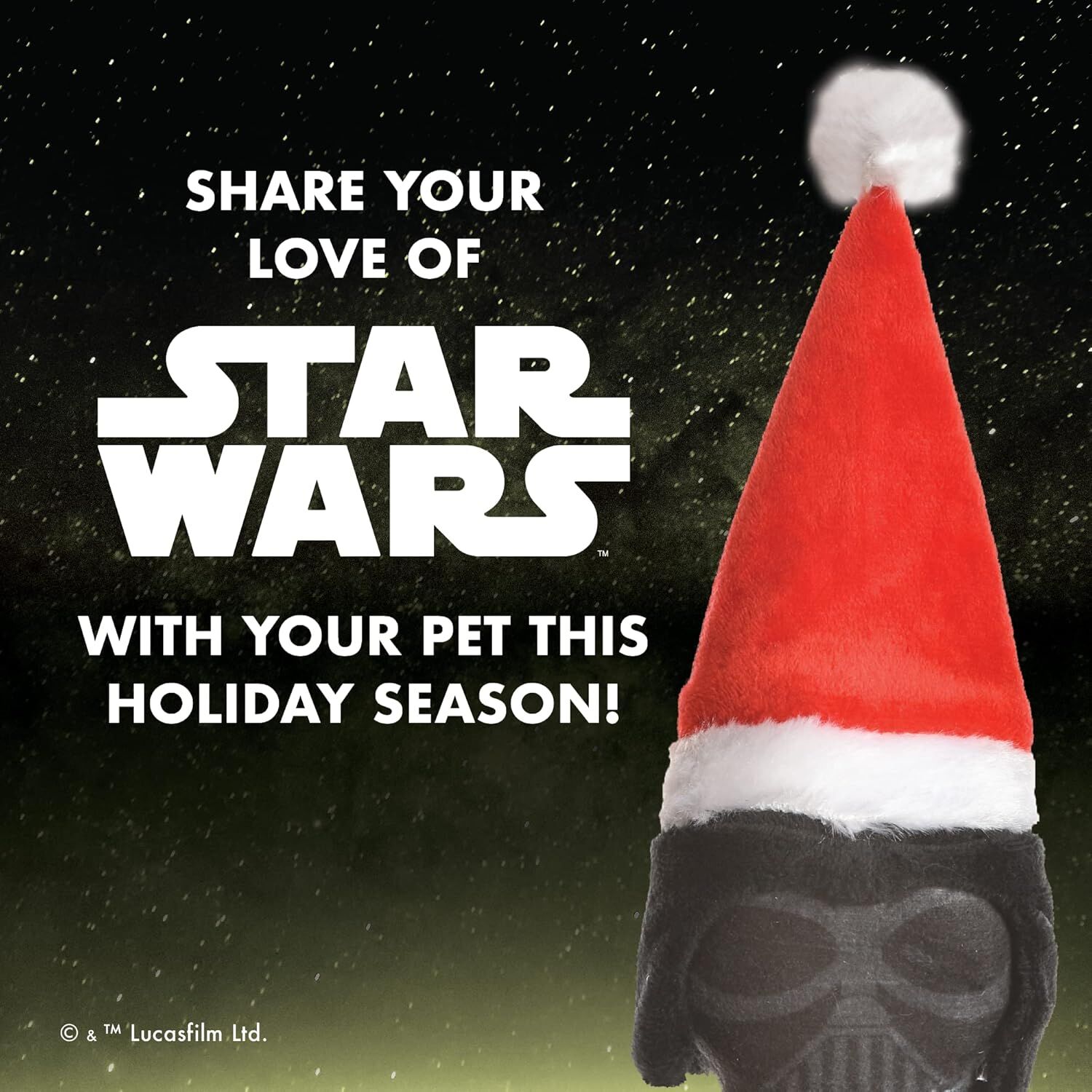 Disney Star Wars For Pets Holiday Darth Vader Plush Dog Toy, 6-In