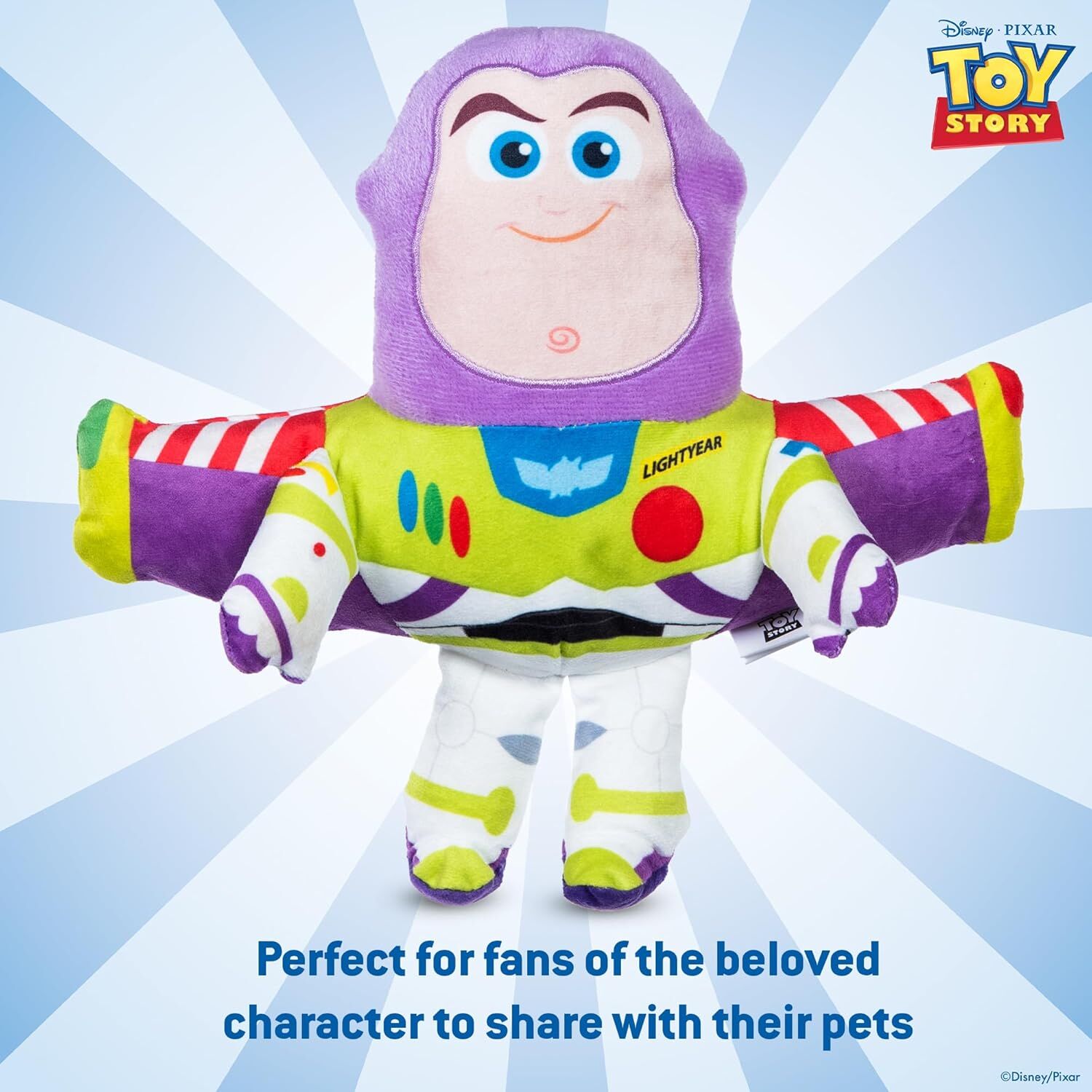 Disney For Pets Pixar’s Buzz Lightyear Plush Dog Toy, 9-In