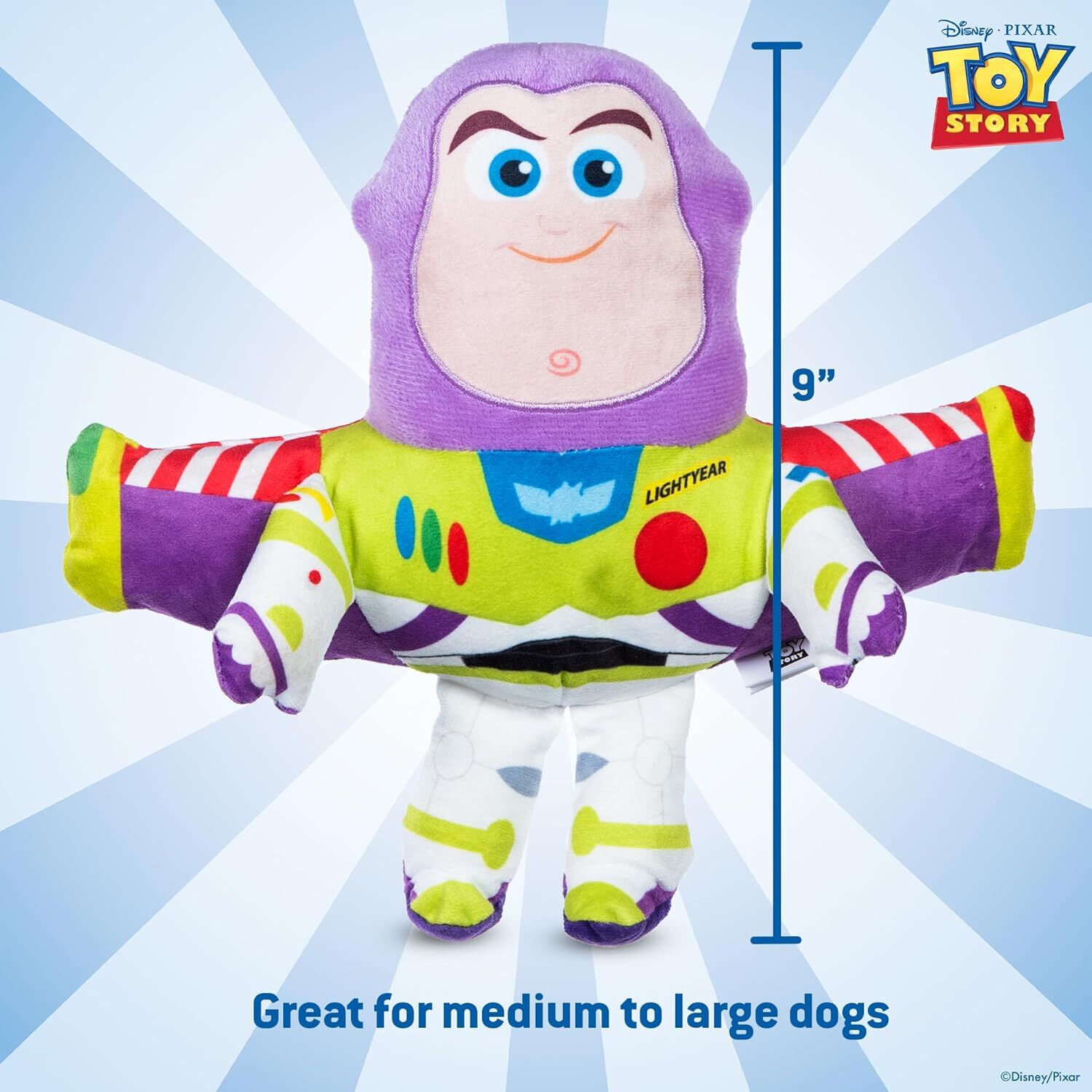 Disney For Pets Pixar’s Buzz Lightyear Plush Dog Toy, 9-In