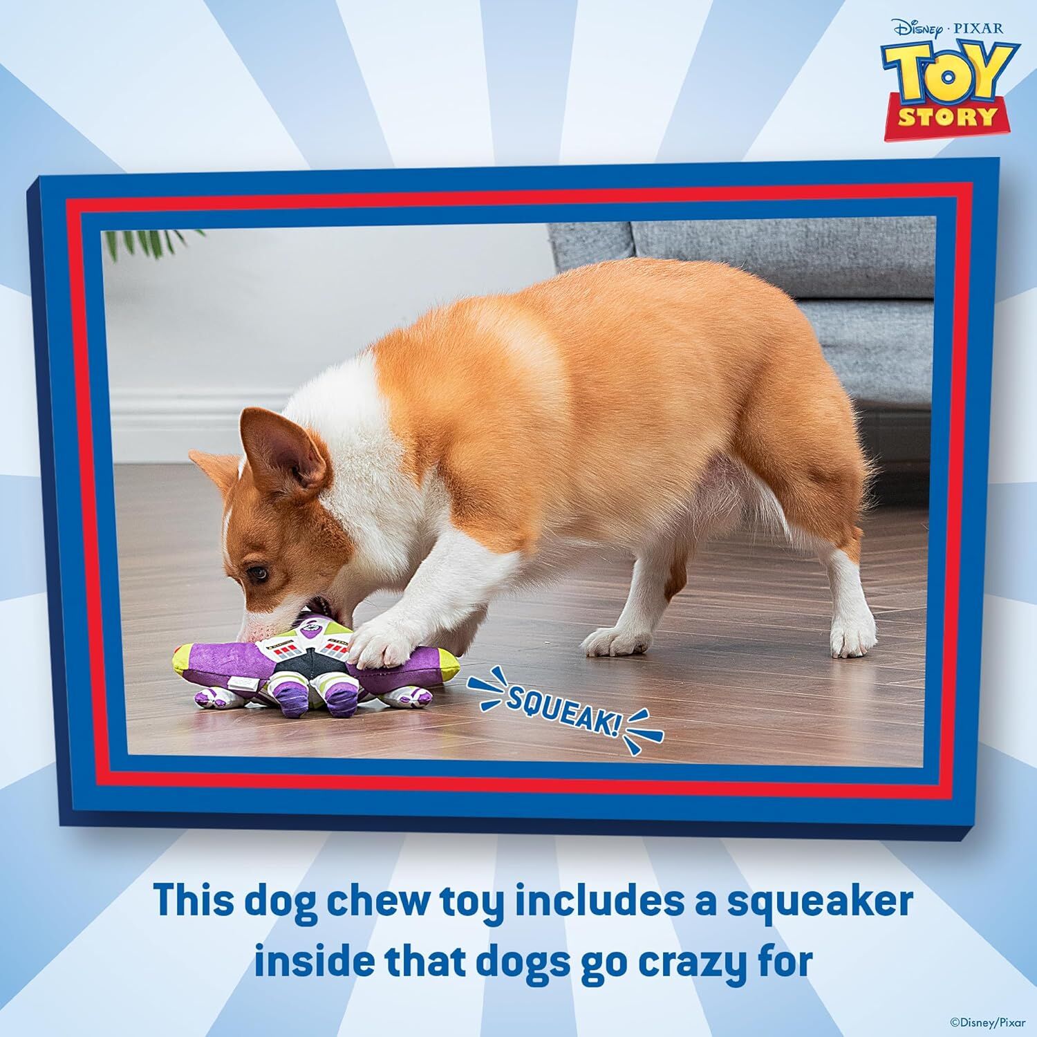 Disney For Pets Pixar’s Buzz Lightyear Plush Dog Toy, 9-In